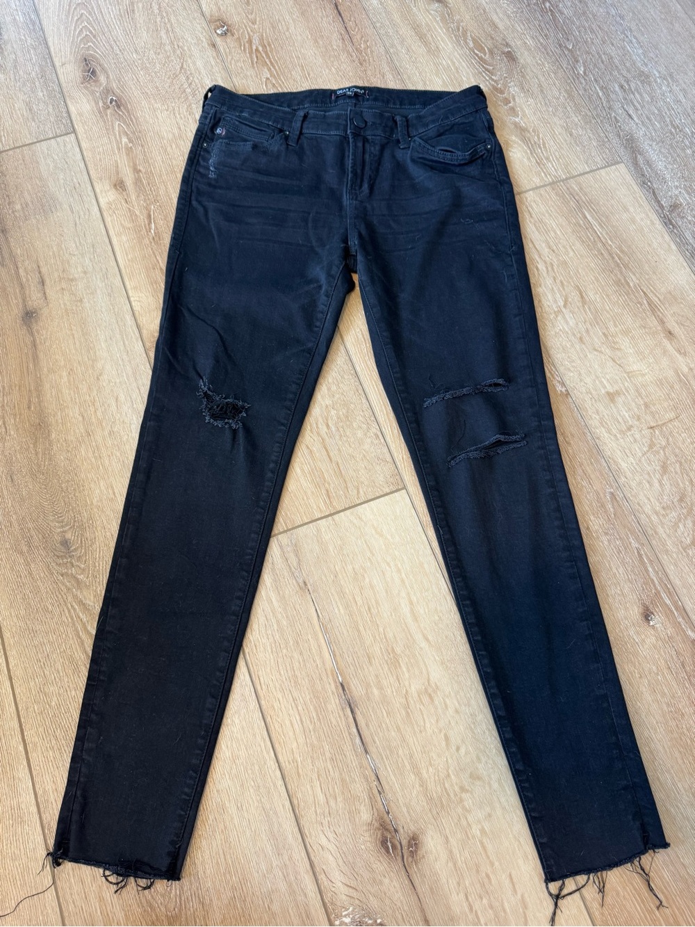 Dear John distressed black denim skinny jeans size 28